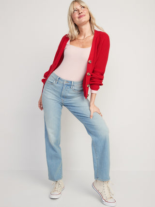 Jeans Holgados Talle Alto con Bolsillos