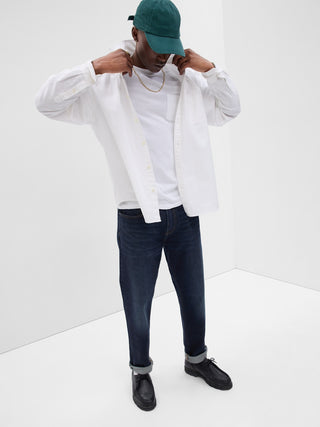 Jeans Rectos Talle Alto con Bolsillos