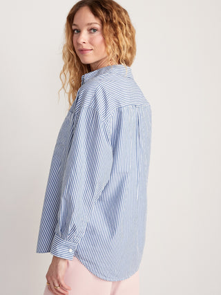 Camisa Oversize con Estampado de Rayas