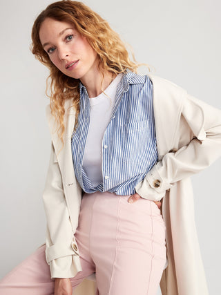 Camisa Oversize con Estampado de Rayas