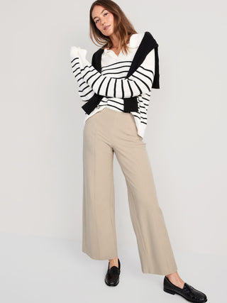 Pantalón Talle Alto con Bolsillos de Algodón