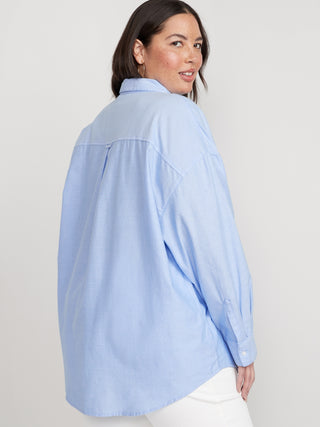Camisa Manga Larga Oversize con Bolsillo