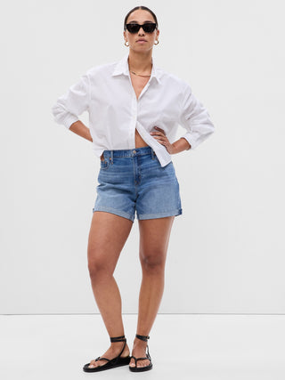 Short Denim Talle Alto con Bolsillos