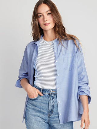 Camisa Manga Larga Oversize con Bolsillo