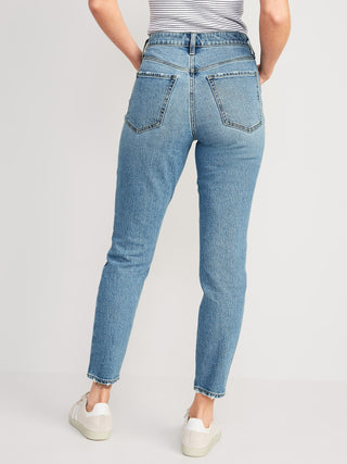 Jeans Tobillero Talle Alto con Bolsillos