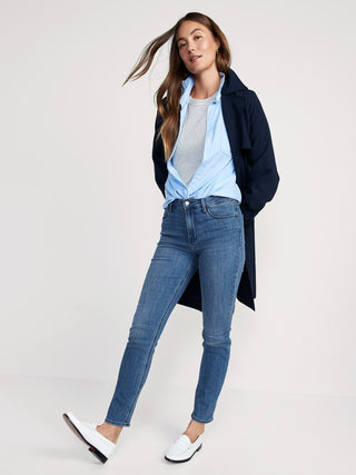 Jeans Tobillero Talle Alto con Bolsillos