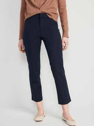 Pantalón Recto Talle Alto con Bolsillos