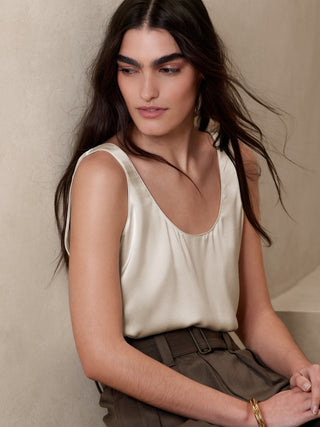 Blusa sin Mangas de Seda