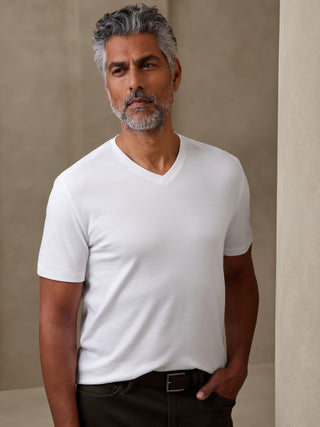 Camiseta Cuello V de Algodón