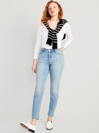 Jeans Ajustado Talle Alto con Bolsillos