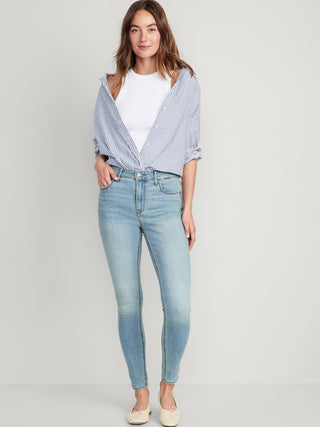 Jeans Skinny Talle Alto con Bolsillos