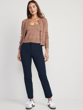Pantalón Recto Talle Alto con Bolsillos