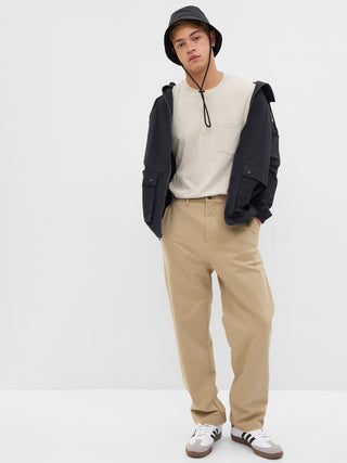 Relaxed Fit Mid-Rise Trousers with Pockets