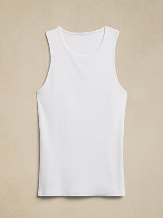 Camiseta Sin Mangas Cuello Redondo Blanco