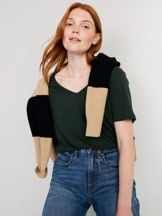 Camiseta Cuello V de Algodón.