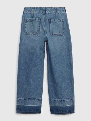 Jeans Wide Leg Talle Alto con Bolsillos, Niña