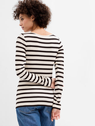 Camiseta Manga Larga con Estampado Rayas
