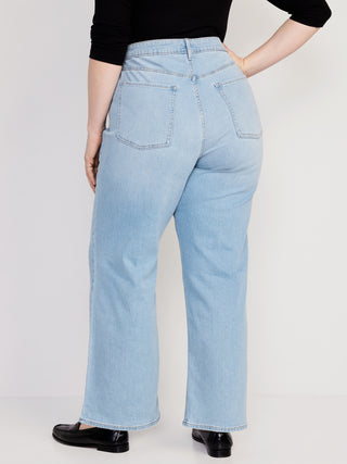 Jeans de Talle Alto Anchos con Bolsillos