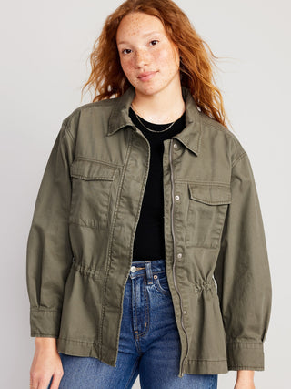 Chaqueta con Cintura Ceñida y Bolsillos