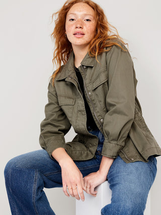 Chaqueta con Cintura Ceñida y Bolsillos
