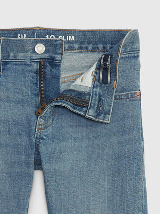 Jeans Ajustado Talle Medio con Bolsillos, Niño