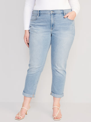 Jeans Boyfriend Talle Medio con Bolsillos