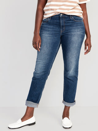 Jeans Rectos Talle Medio con Bolsillos