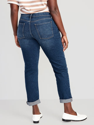 Jeans Rectos Talle Medio con Bolsillos