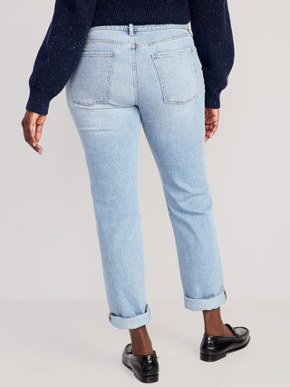 Jeans Boyfriend Talle Medio con Bolsillos