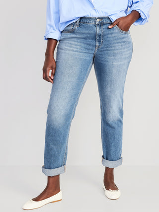 Jeans Rectos Talle Medio con Bolsillos