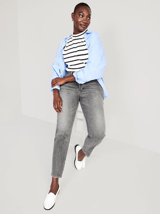 Jeans Tobillero Talle Alto con Bolsillos