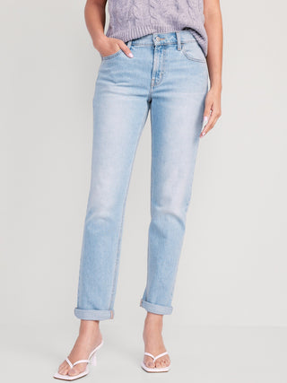 Jeans Boyfriend Talle Medio con Bolsillos