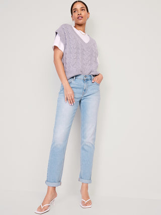 Jeans Boyfriend Talle Medio con Bolsillos