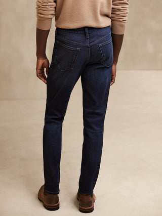 Jeans Corte Ajustado Azul Oscuro