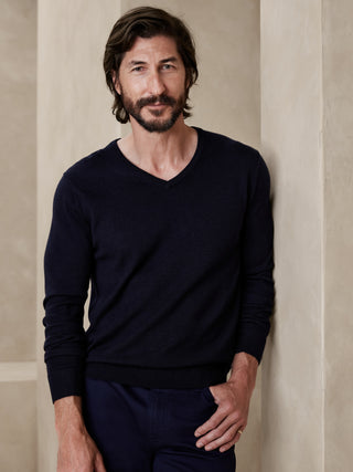 Sudadera Cuello V de Lana Merino