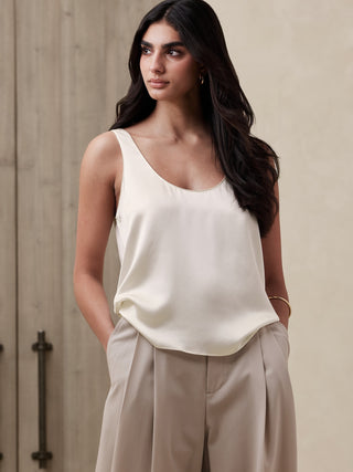 Blusa sin Mangas de Seda