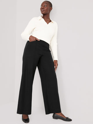 Pantalón Talle Alto con Bolsillos de Algodón