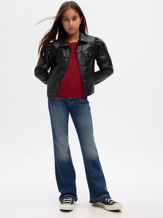 Jeans Acampanado Talle Alto con Bolsillos, Niña