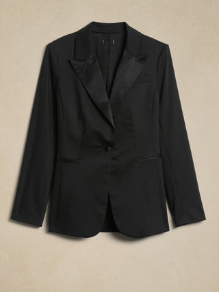Blazer Ajustado con Solapa de Pico