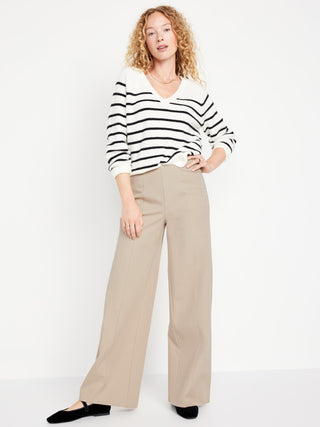 Pantalón Talle Alto con Bolsillos de Algodón