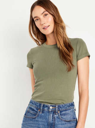 Fitted Short Sleeve Cotton T-Shirt