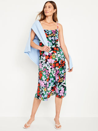 Vestido con Tirantes Ajustables Estampado Floral
