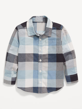 Camisa Manga Larga con Estampado Cuadros, Bebé