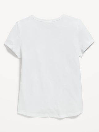 Camiseta Bolsillo en Forma de Corazón, Niña