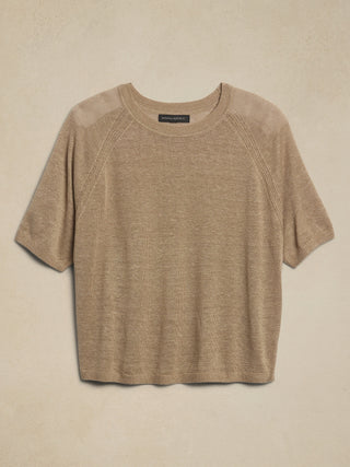 Blusa Manga Corta con Lino