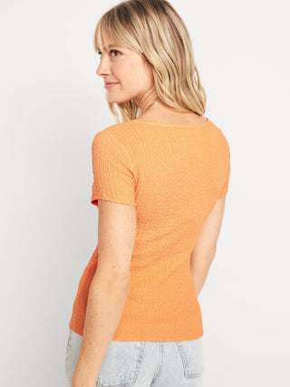 Camiseta Entallada Cuello Cuadrado