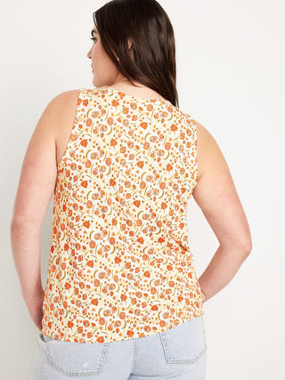 Blusa sin Mangas con Estampado Floral