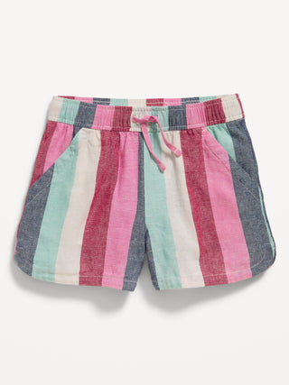 Short Talle Alto con Estampado Rayas, Niña