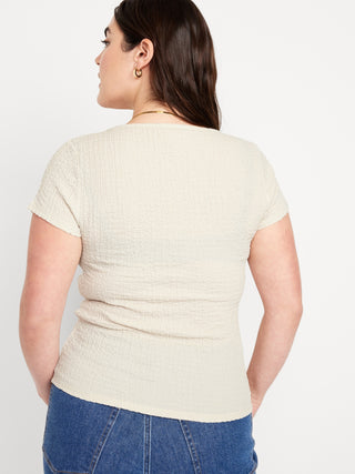 Camiseta Entallada Cuello Cuadrado