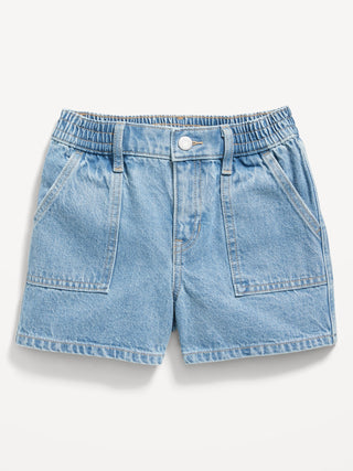 Short Denim con Talle Alto y Bolsillos